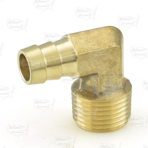 1/2” Hose Barb x 1/2” Male Threaded Elbow, Brass