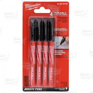 (Pack of 4) Ultra Fine Point Inkzall Jobsite Pens, Black