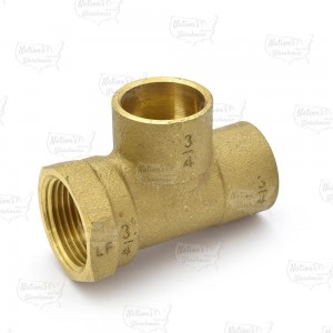 Matco Norca CTF04T04LF 3/4" C x 3/4" Female Thread x 3/4" C Cast Brass Adapter Tee, Lead Free