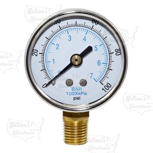100 psi Pressure Gauge w/ 1/4" MNPT connection