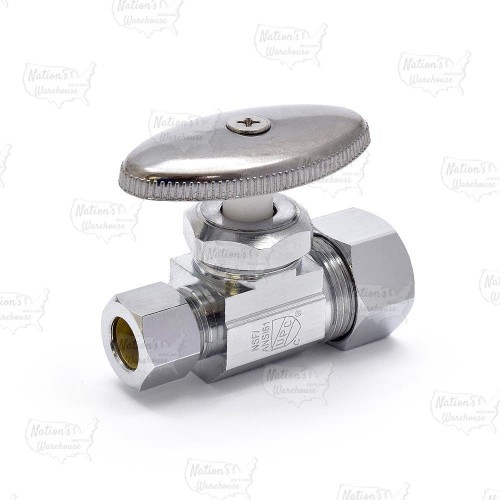 5/8” OD Compression x 3/8” OD Compression Straight Stop Valve (Multi-Turn), Lead-Free