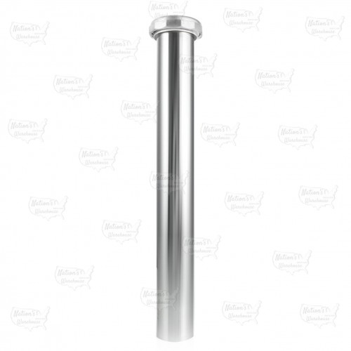 1-1/4" x 8", 22GA, Slip Joint Extension (Tailpiece), Chrome Plated Brass, w/ Zinc Slip Nut