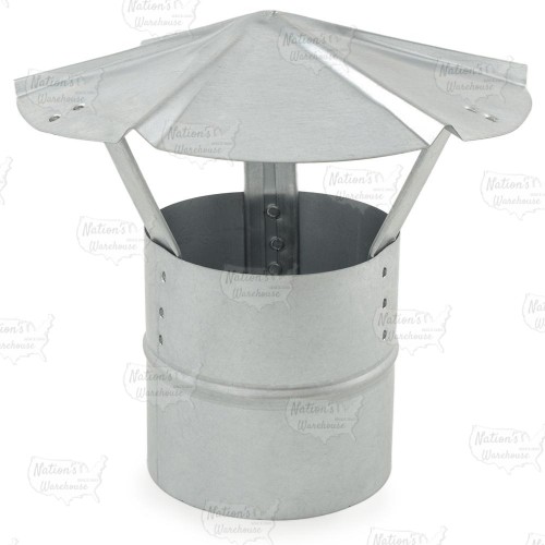 5" Galvanized Rain Cap (Shanty Cap), 26 GA..