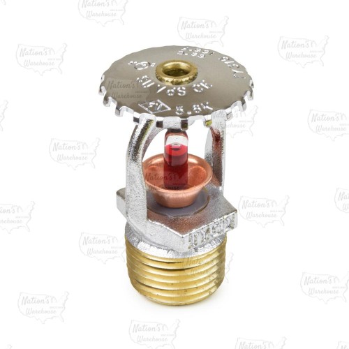 TY-B Upright Fire Sprinkler Head, Standard Response, K=5.6, Chrome Plated Brass, 155°F, 1/2" NPT