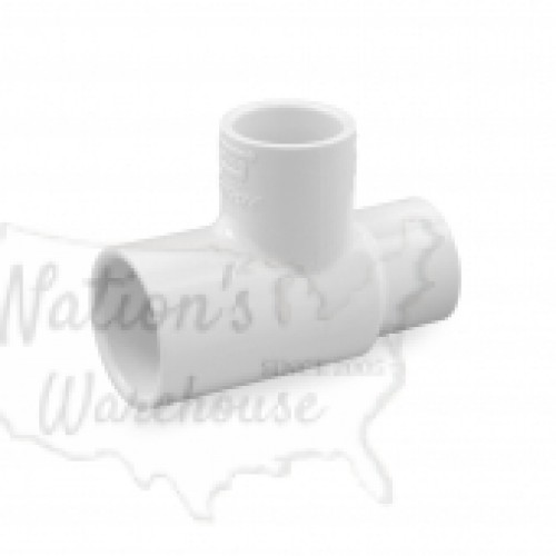 1" x 3/4" x 3/4" Barbed Insert PVC Reducing Tee, Sch 40, Gray