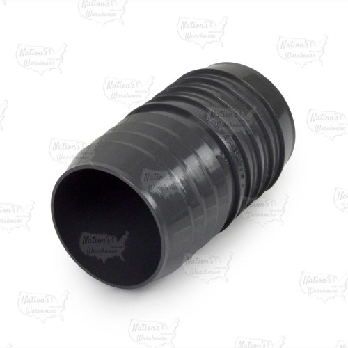 2" Barbed Insert PVC Coupling, Sch 40, Gray