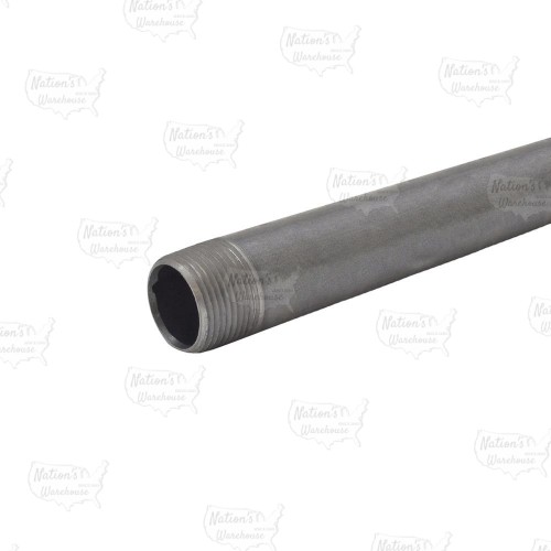 1" x 10ft Black Steel Pipe, Sch 40, NPT Threaded on Both Ends