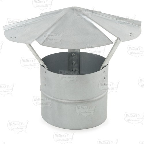 6" Galvanized Rain Cap (Shanty Cap), 24 GA..