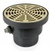 FinishLine Adjustable Floor Drain Complete Assembly, Round, Nickel-Bronze, 4" Cast Iron No-Hub