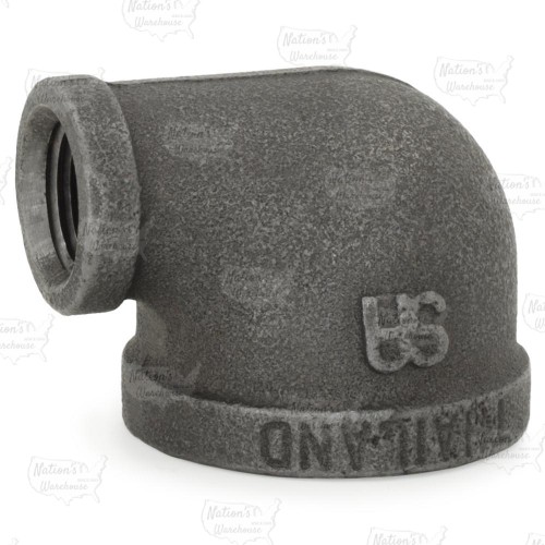 1-1/4" x 1/2" Black 90° Elbow (Imported)