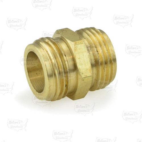 3/4" MGH x 3/4" MGH (tapped 1/2" FIP) Brass Coupling, Lead-Free