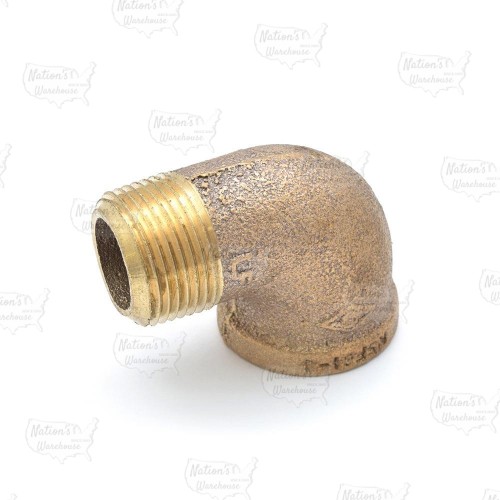 3/4" FPT x MPT Brass 90° Street Elbow, Lead-Free