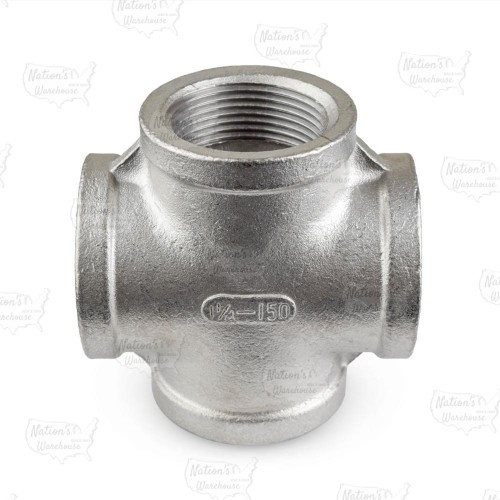 1-1/4" 304 Stainless Steel Cross, FNPT threaded