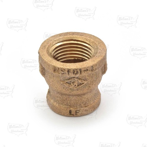 1/2" x 3/8" FPT Brass Coupling, Lead-Free