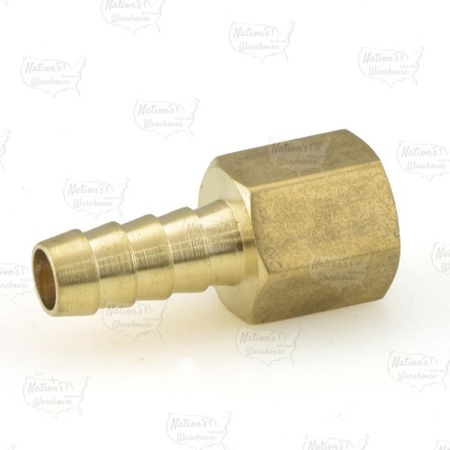 5/16” Hose Barb x 1/4” Female Threaded Adapter, Brass