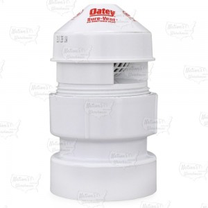 Sure-Vent Air Admittance Valve, DFU 160 Branch / 24 Stack, 1-1/2" or 2" PVC Hub, Sch 40