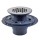 Round PVC Shower Pan Drain w/ Snap-in 19-Gauge St. Steel Strainer, 2" Hub x 3" Inside Fit (less test plug)