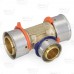 1" x 1" x 3/4" PEX Press Tee, Lead-Free Bronze