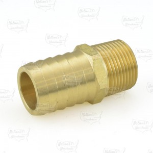 1” Hose Barb x 3/4” Male Threaded Brass Adapter