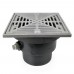 FinishLine Adjustable Floor Drain Complete Assembly, Square, St. Steel, 4" Cast Iron No-Hub