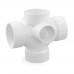 3" PVC DWV Double Sanitary Tee w/ 2" Right & Left Side Inlets