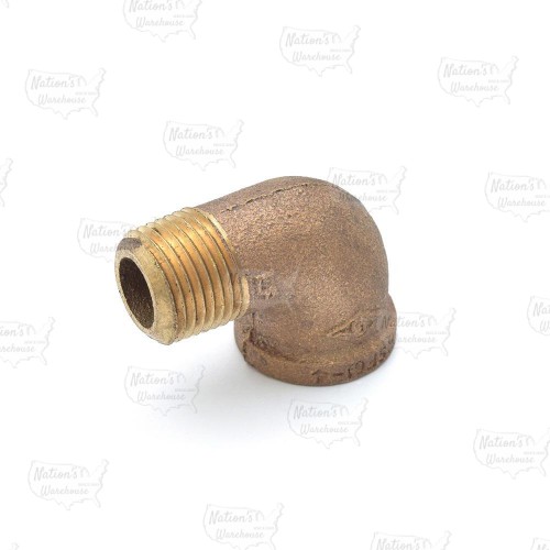 1/2" FPT x MPT Brass 90° Street Elbow, Lead-Free