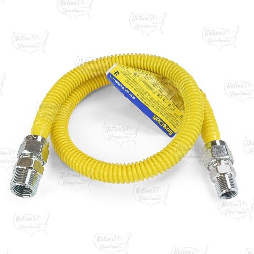 BrassCraft CSSC14-36 36" ProCoat Gas Connector, 3/4" MIP (1/2" FIP) x 1/2" MIP, Stainless Steel