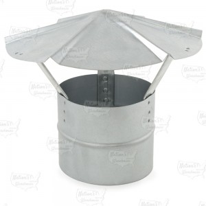 6" Galvanized Rain Cap (Shanty Cap), 26 GA..