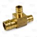 3/4" x 3/4" x 1/2" Expansion PEX Tee, LF Brass