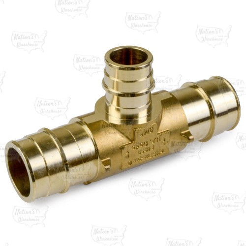 1" x 1" x 3/4" Expansion PEX Tee, LF Brass