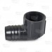 1-1/2" Barbed Insert x 1-1/2" Female NPT 90° PVC Elbow, Sch 40, Gray