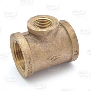 1" x 1" x 1/2" FPT Brass Tee, Lead-Free