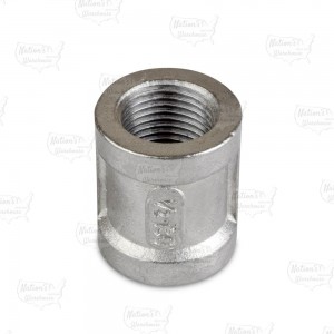 1/2" 304 Stainless Steel Coupling, FNPT threaded