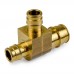 3/4" x 1/2" x 1/2" Expansion PEX Tee, LF Brass