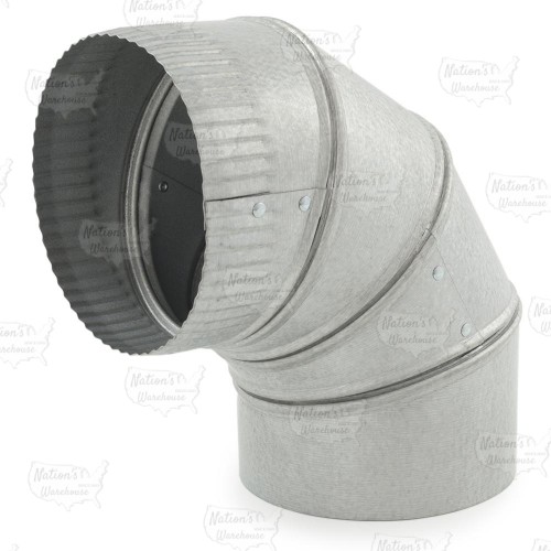 5" Galvanized 90° Adjustable Flue Elbow, 24 GA..