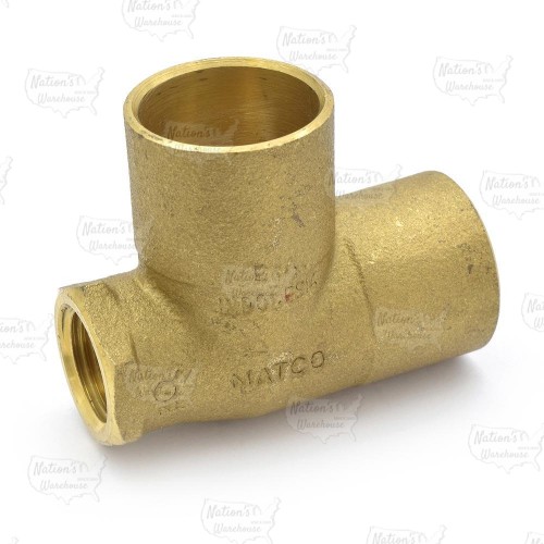 Matco Norca CRTF0503T05LF 1" C x 1/2" Female Thread x 1" C Cast Brass Adapter Tee, Lead Free