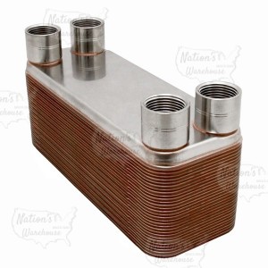 3x8" Brazed Plate Heat Exchanger BT3x8-30F, 30-Plate, 3/4"