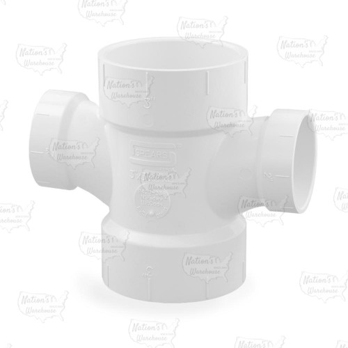 3" x 2" PVC DWV Double Sanitary Tee