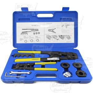 Everhot PXT3202 PEX Crimp Tool Kit w/ Decrimper for sizes 3/8", 1/2", 5/8" and 3/4"