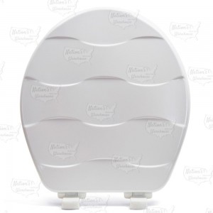 Bemis 33SLOW (White) Mayfair series Basket Weave Sculptured Wood Round Toilet Seat, Slow-Close