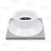 PVC Floor Drain w/ Square Matte Stainless Steel Strainer & Ring, 2" Hub x 3" Inside Fit