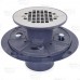 Round PVC Shower Pan Drain w/ Screw-on 19-Gauge St. Steel Strainer, 2" Hub x 3" Inside Fit (less test plug)