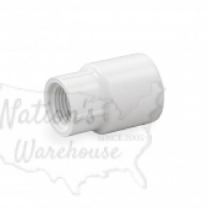 1/2" Barbed Insert x 3/4" Female NPT Threaded PVC Reducing Adapter, Sch 40, Gray