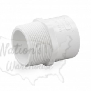 1-1/4" Barbed Insert x 1-1/2" Male NPT Threaded PVC Reducing Adapter, Sch 40, Gray