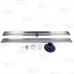 40" long, StreamLine Stainless Steel Linear Shower Pan Drain w/ Square Holes Strainer, 2" PVC Hub