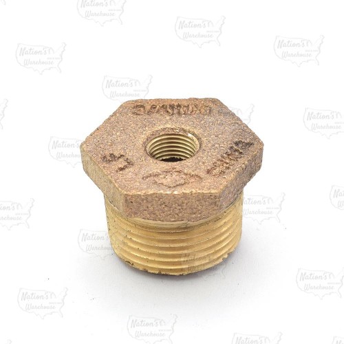 3/4" MPT x 1/8" FPT Brass Bushing, Lead-Free