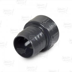 2" Barbed Insert x 2" Female NPT Threaded PVC Adapter, Sch 40, Gray