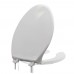 Bemis 7850TDG (White) Hospitality Plastic Elongated Toilet Seat w/ DuraGuard, Heavy-Duty