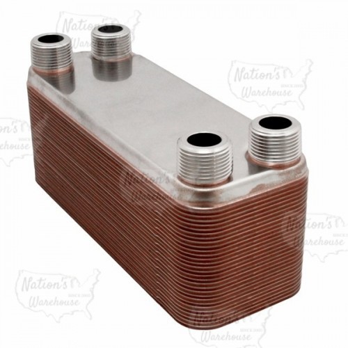 Everhot BT5x12-50 5" x 12" Brazed Plate Heat Exchanger, 50-Plate, 1-1/4"
