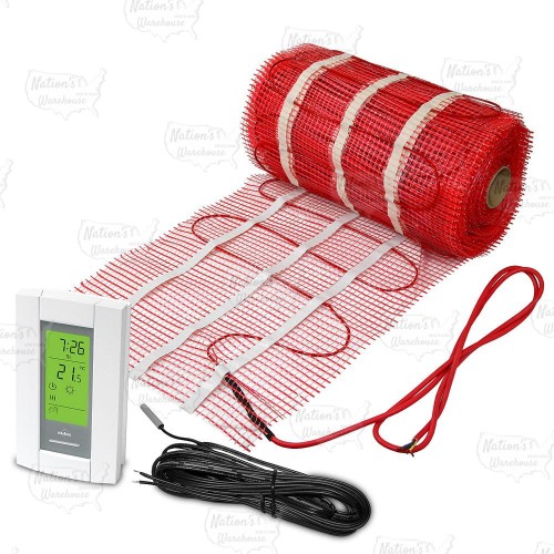 90sqft Electric Radiant Floor Heating Mat Kit, 120V